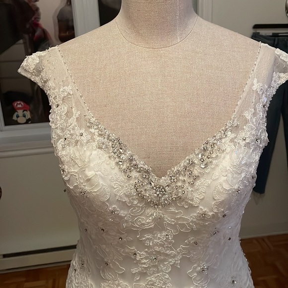 Sophia Tolli Elegant Lace Wedding Dress in Cream - Picture 3 of 14